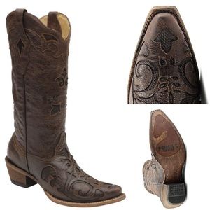 Corral Vintage Lizard Inlay Snip Toe Cowgirl boots